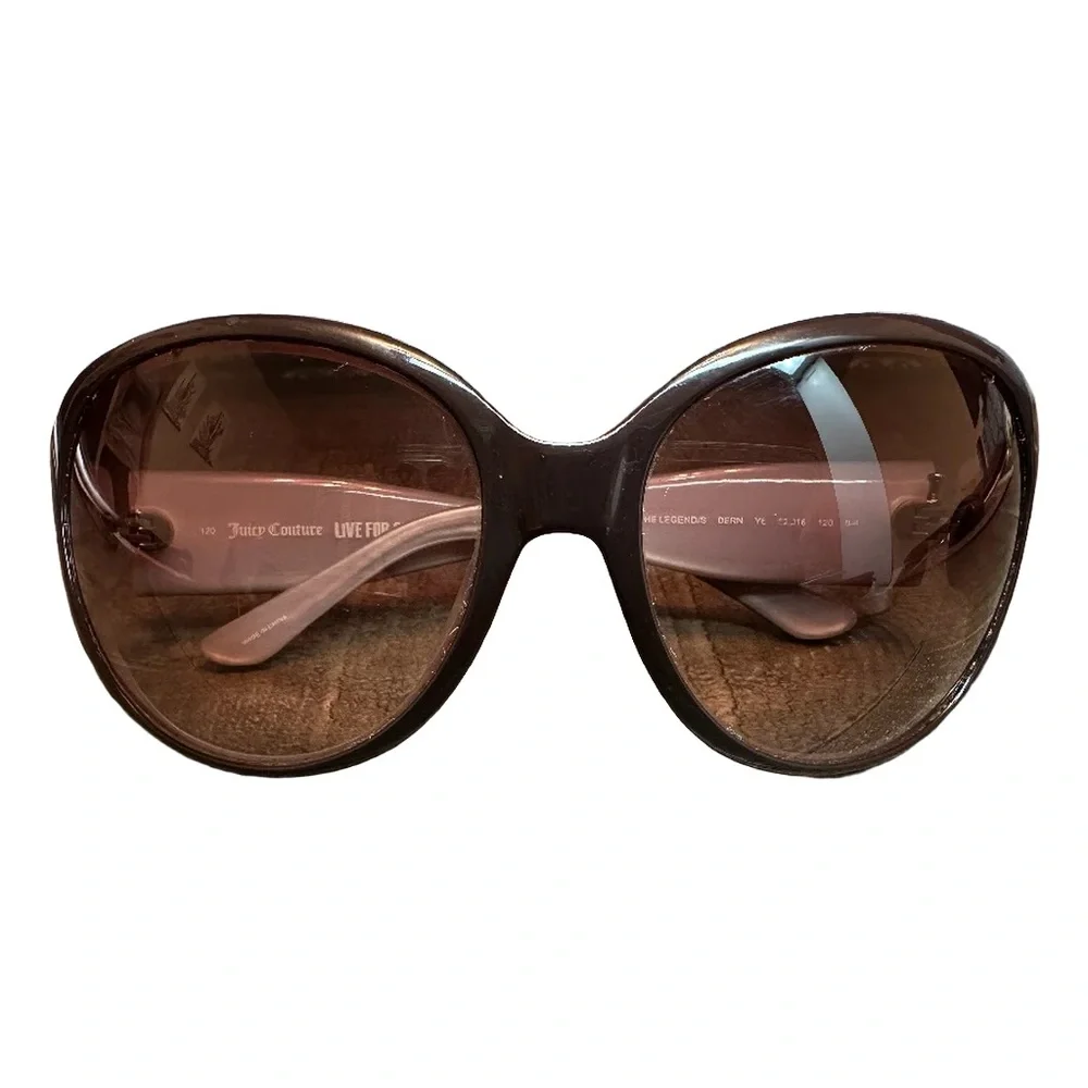 Juicy Couture Oversized Sunglasses, Purple & Brown with Logo Arms - Picture 1 of 5